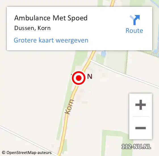 Locatie op kaart van de 112 melding: Ambulance Met Spoed Naar Dussen, Korn op 13 september 2019 21:38