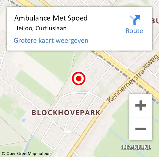Locatie op kaart van de 112 melding: Ambulance Met Spoed Naar Heiloo, Curtiuslaan op 14 september 2019 06:38