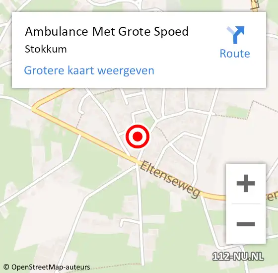 Locatie op kaart van de 112 melding: Ambulance Met Grote Spoed Naar Stokkum op 14 september 2019 07:54