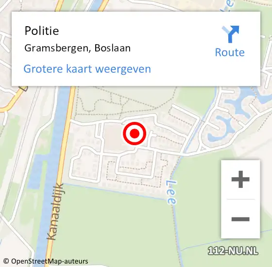 Locatie op kaart van de 112 melding: Politie Gramsbergen, Boslaan op 14 september 2019 11:01