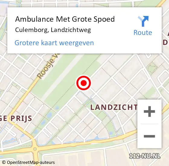 Locatie op kaart van de 112 melding: Ambulance Met Grote Spoed Naar Culemborg, Landzichtweg op 14 september 2019 11:15