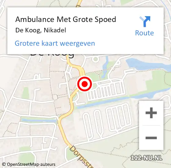 Locatie op kaart van de 112 melding: Ambulance Met Grote Spoed Naar De Koog, Nikadel op 14 september 2019 14:10