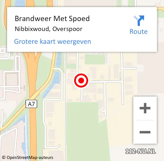 Locatie op kaart van de 112 melding: Brandweer Met Spoed Naar Nibbixwoud, Overspoor op 14 september 2019 14:21