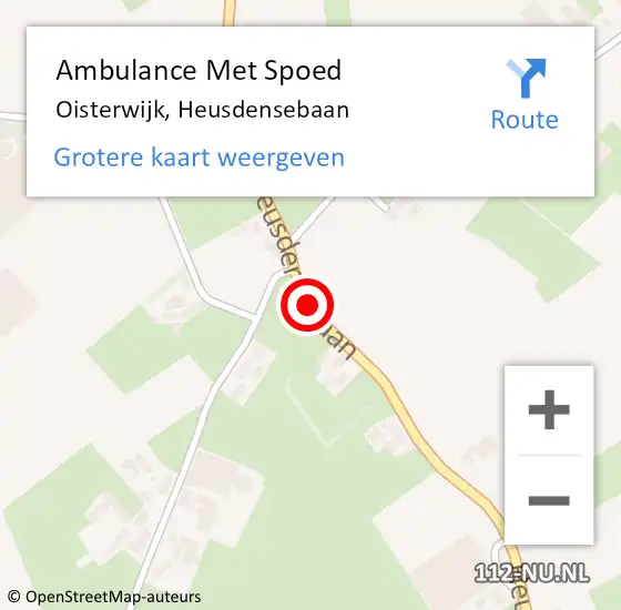 Locatie op kaart van de 112 melding: Ambulance Met Spoed Naar Oisterwijk, Heusdensebaan op 14 september 2019 14:36