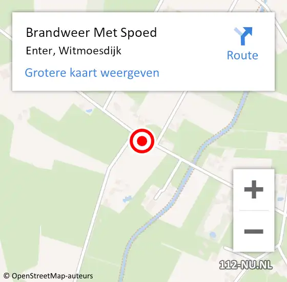 Locatie op kaart van de 112 melding: Brandweer Met Spoed Naar Enter, Witmoesdijk op 14 september 2019 15:19