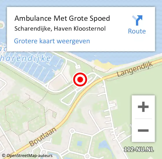Locatie op kaart van de 112 melding: Ambulance Met Grote Spoed Naar Scharendijke, Haven Kloosternol op 14 september 2019 15:20