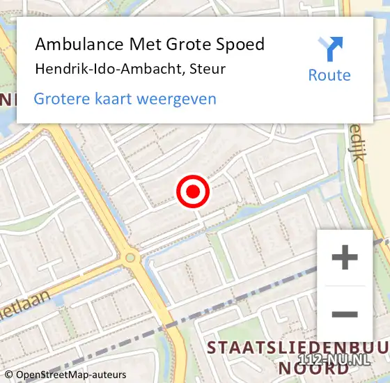 Locatie op kaart van de 112 melding: Ambulance Met Grote Spoed Naar Hendrik-Ido-Ambacht, Steur op 14 september 2019 15:55