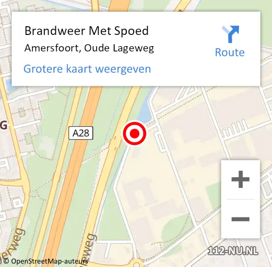 Locatie op kaart van de 112 melding: Brandweer Met Spoed Naar Amersfoort, Oude Lageweg op 14 september 2019 16:06