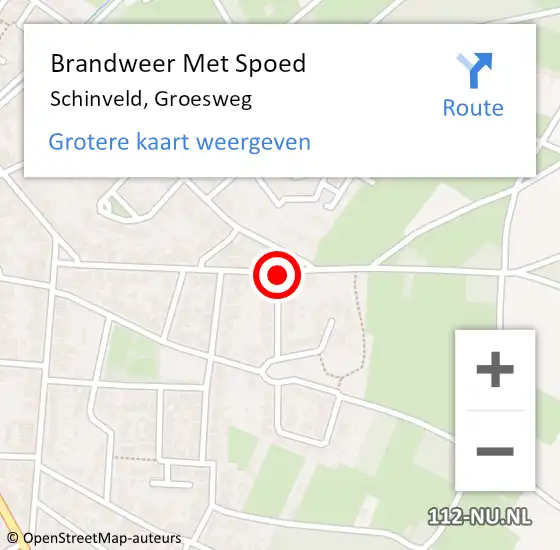 Locatie op kaart van de 112 melding: Brandweer Met Spoed Naar Schinveld, Groesweg op 14 september 2019 17:01