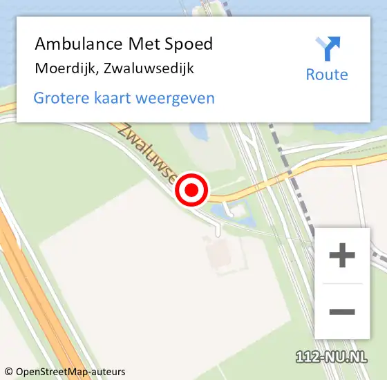 Locatie op kaart van de 112 melding: Ambulance Met Spoed Naar Moerdijk, Zwaluwsedijk op 14 september 2019 17:17