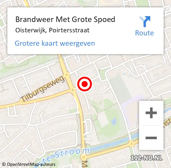 Locatie op kaart van de 112 melding: Brandweer Met Grote Spoed Naar Oisterwijk, Poirtersstraat op 14 september 2019 17:33