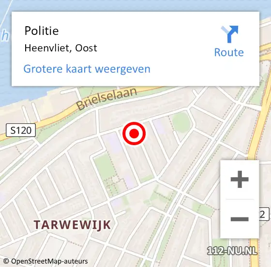 Locatie op kaart van de 112 melding: Politie Heenvliet, Oost op 14 september 2019 20:18