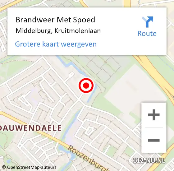 Locatie op kaart van de 112 melding: Brandweer Met Spoed Naar Middelburg, Kruitmolenlaan op 14 september 2019 21:14