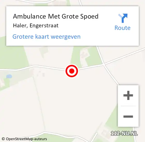 Locatie op kaart van de 112 melding: Ambulance Met Grote Spoed Naar Haler, Engerstraat op 14 september 2019 21:47