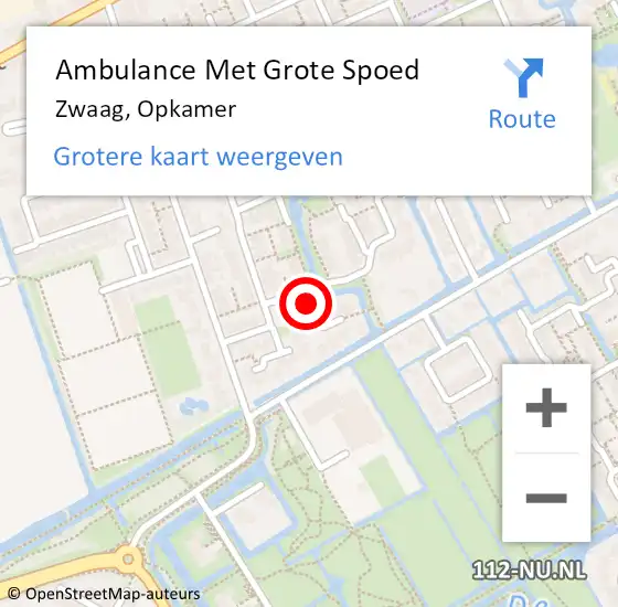 Locatie op kaart van de 112 melding: Ambulance Met Grote Spoed Naar Zwaag, Opkamer op 14 september 2019 22:04