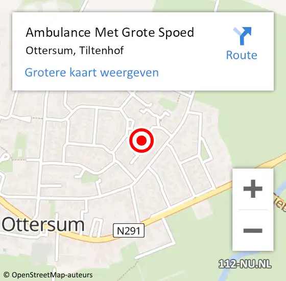 Locatie op kaart van de 112 melding: Ambulance Met Grote Spoed Naar Ottersum, Tiltenhof op 14 september 2019 22:59