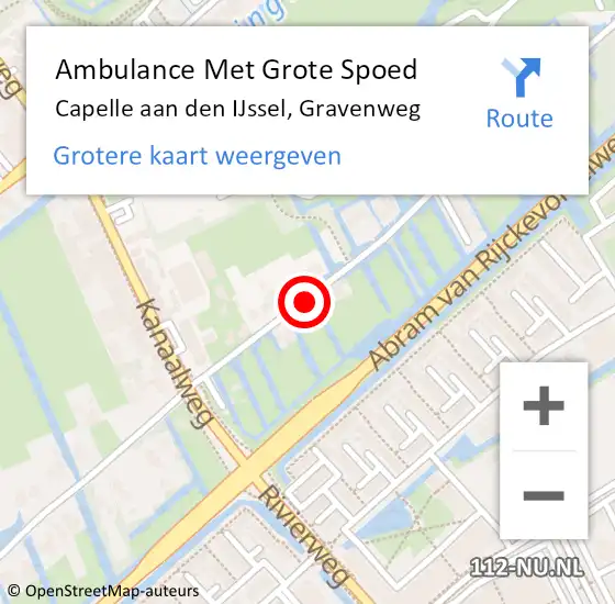 Locatie op kaart van de 112 melding: Ambulance Met Grote Spoed Naar Capelle aan den IJssel, 's Gravenweg op 15 september 2019 00:56