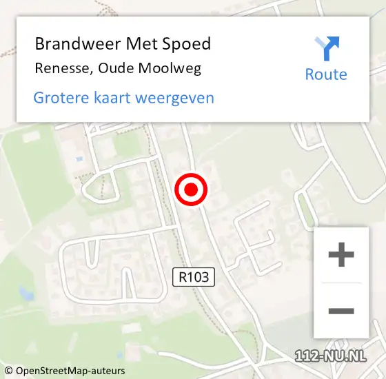 Locatie op kaart van de 112 melding: Brandweer Met Spoed Naar Renesse, Oude Moolweg op 15 september 2019 01:13
