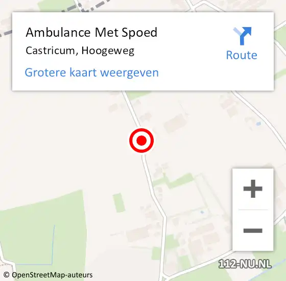 Locatie op kaart van de 112 melding: Ambulance Met Spoed Naar Castricum, Hoogeweg op 15 september 2019 04:24