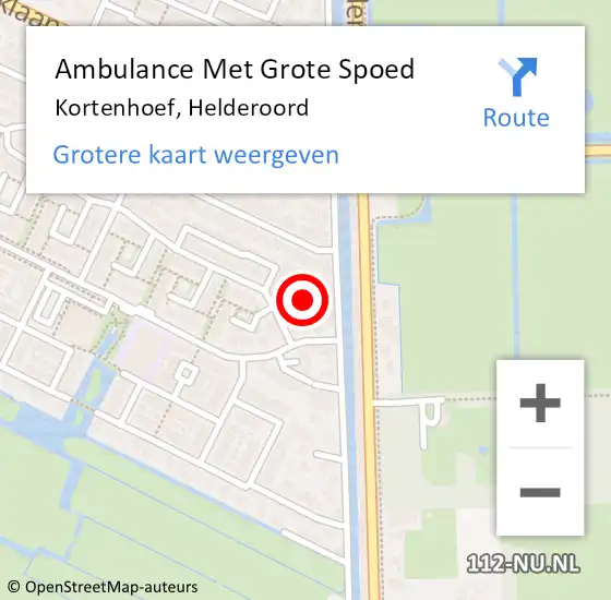 Locatie op kaart van de 112 melding: Ambulance Met Grote Spoed Naar Kortenhoef, Helderoord op 7 september 2013 19:45