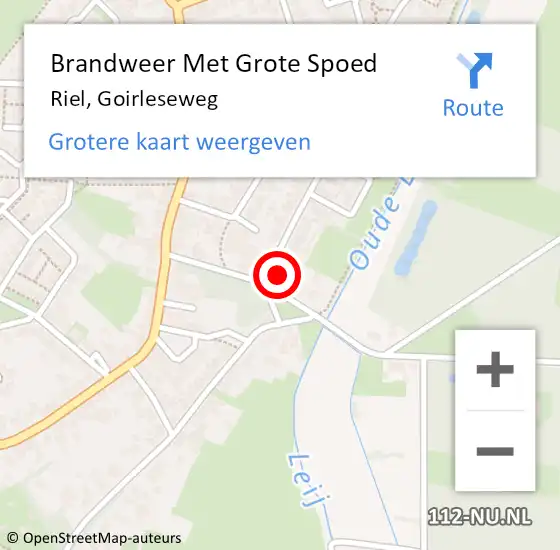 Locatie op kaart van de 112 melding: Brandweer Met Grote Spoed Naar Riel, Goirleseweg op 13 april 2014 21:29