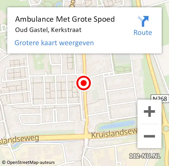 Locatie op kaart van de 112 melding: Ambulance Met Grote Spoed Naar Oud Gastel, Kerkstraat op 15 september 2019 10:05