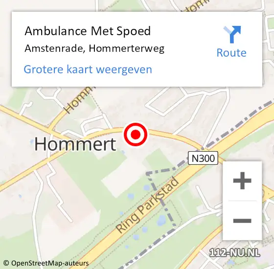 Locatie op kaart van de 112 melding: Ambulance Met Spoed Naar Amstenrade, Hommerterweg op 13 april 2014 21:59