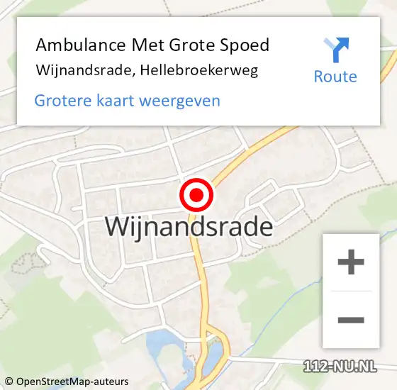 Locatie op kaart van de 112 melding: Ambulance Met Grote Spoed Naar Wijnandsrade, Hellebroekerweg op 13 april 2014 22:00