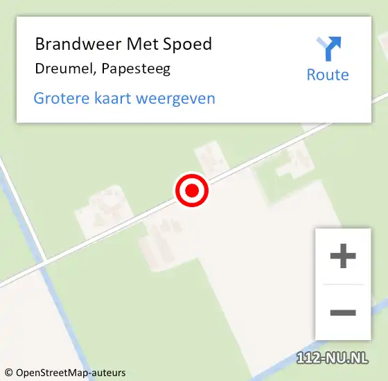 Locatie op kaart van de 112 melding: Brandweer Met Spoed Naar Dreumel, Papesteeg op 15 september 2019 11:31