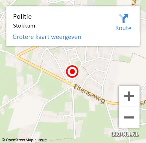 Locatie op kaart van de 112 melding: Politie Stokkum op 15 september 2019 11:48