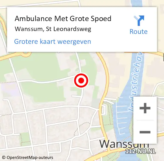 Locatie op kaart van de 112 melding: Ambulance Met Grote Spoed Naar Wanssum, St Leonardsweg op 15 september 2019 11:53