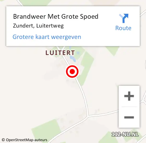 Locatie op kaart van de 112 melding: Brandweer Met Grote Spoed Naar Zundert, Luitertweg op 15 september 2019 12:05