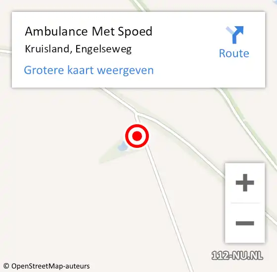 Locatie op kaart van de 112 melding: Ambulance Met Spoed Naar Kruisland, Engelseweg op 13 april 2014 22:18