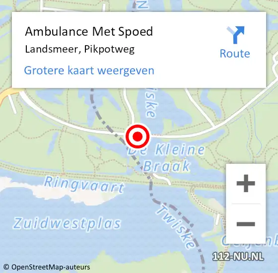 Locatie op kaart van de 112 melding: Ambulance Met Spoed Naar Landsmeer, Pikpotweg op 15 september 2019 13:47