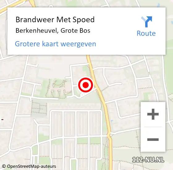 Locatie op kaart van de 112 melding: Brandweer Met Spoed Naar Berkenheuvel, Grote Bos op 15 september 2019 14:28