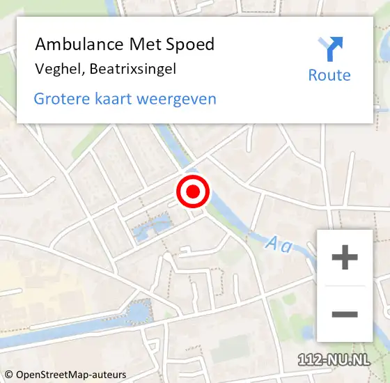 Locatie op kaart van de 112 melding: Ambulance Met Spoed Naar Veghel, Beatrixsingel op 15 september 2019 16:10