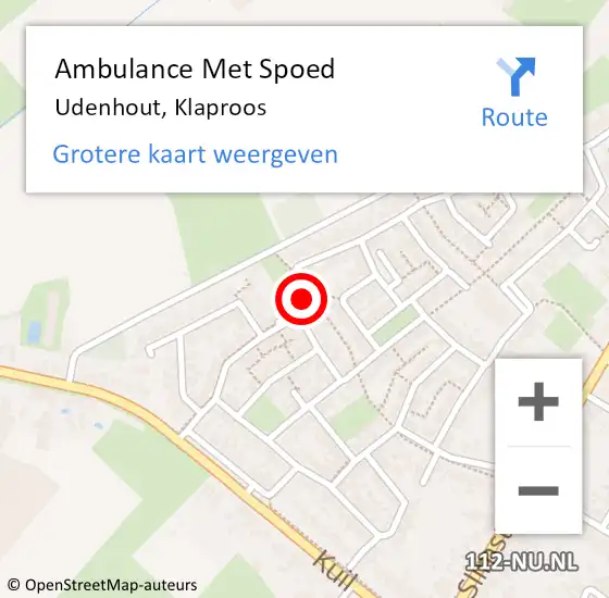Locatie op kaart van de 112 melding: Ambulance Met Spoed Naar Udenhout, Klaproos op 15 september 2019 16:35