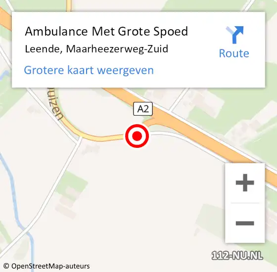 Locatie op kaart van de 112 melding: Ambulance Met Grote Spoed Naar Leende, Maarheezerweg-Zuid op 15 september 2019 17:18