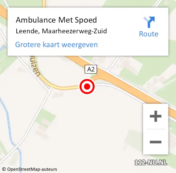 Locatie op kaart van de 112 melding: Ambulance Met Spoed Naar Leende, Maarheezerweg-Zuid op 15 september 2019 17:39