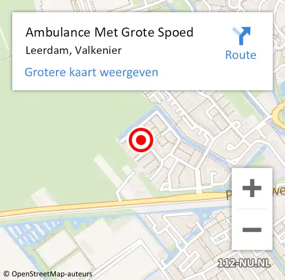 Locatie op kaart van de 112 melding: Ambulance Met Grote Spoed Naar Leerdam, Valkenier op 15 september 2019 18:42