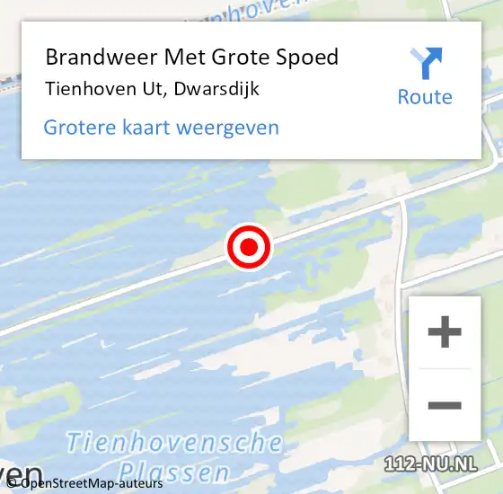 Locatie op kaart van de 112 melding: Brandweer Met Grote Spoed Naar Tienhoven Ut, Dwarsdijk op 15 september 2019 18:56