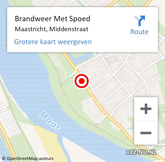 Locatie op kaart van de 112 melding: Brandweer Met Spoed Naar Maastricht, Middenstraat op 15 september 2019 19:38