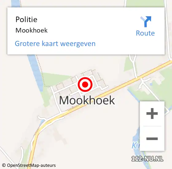 Locatie op kaart van de 112 melding: Politie Mookhoek op 13 april 2014 23:35