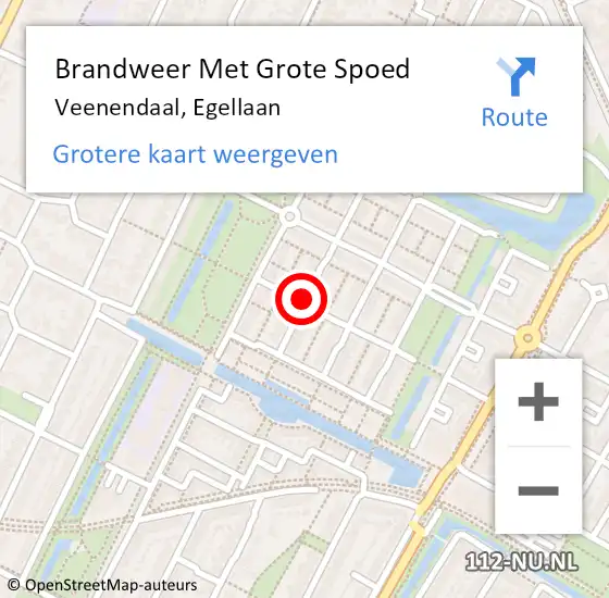 Locatie op kaart van de 112 melding: Brandweer Met Grote Spoed Naar Veenendaal, Egellaan op 15 september 2019 23:30