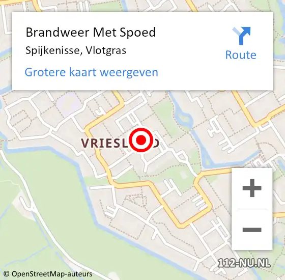Locatie op kaart van de 112 melding: Brandweer Met Spoed Naar Spijkenisse, Vlotgras op 15 september 2019 23:48