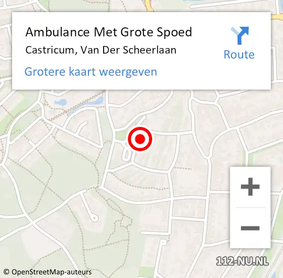 Locatie op kaart van de 112 melding: Ambulance Met Grote Spoed Naar Castricum, Van Der Scheerlaan op 16 september 2019 04:10