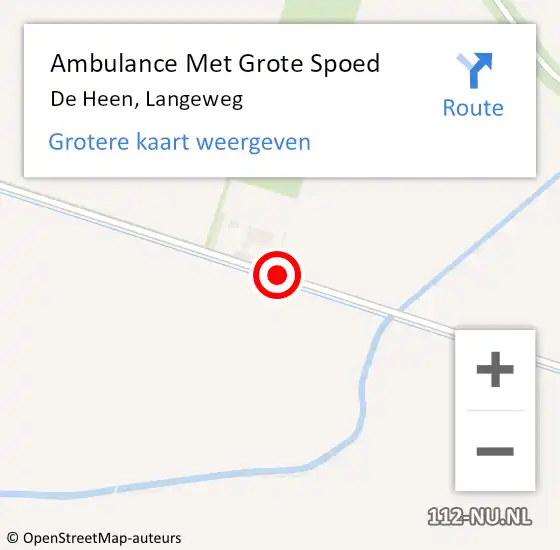 Locatie op kaart van de 112 melding: Ambulance Met Grote Spoed Naar De Heen, Langeweg op 16 september 2019 08:56