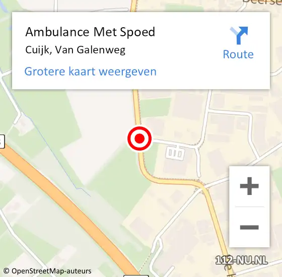 Locatie op kaart van de 112 melding: Ambulance Met Spoed Naar Cuijk, Van Galenweg op 16 september 2019 10:57