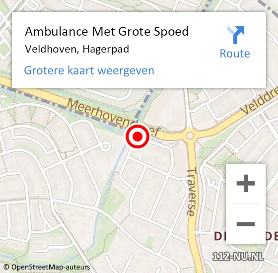 Locatie op kaart van de 112 melding: Ambulance Met Grote Spoed Naar Veldhoven, Hagerpad op 16 september 2019 11:07