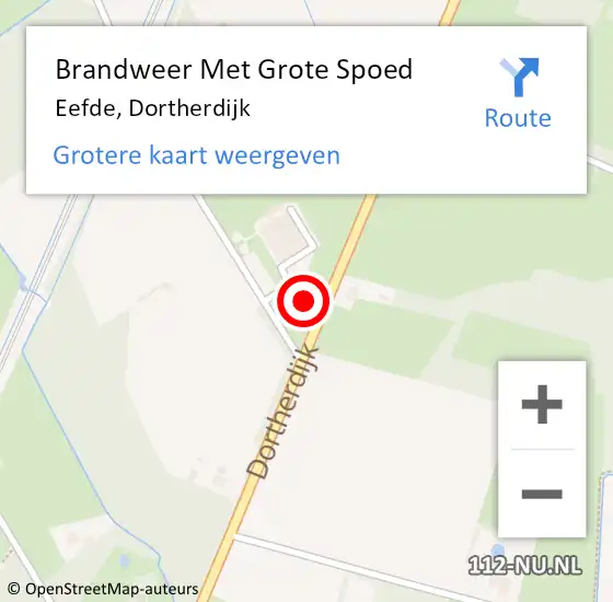 Locatie op kaart van de 112 melding: Brandweer Met Grote Spoed Naar Eefde, Dortherdijk op 14 april 2014 02:02